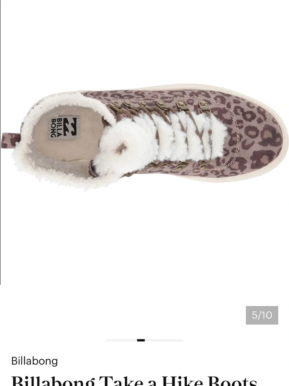 New Billabong Take a Hike Boots Animal Cheetah Print Size 9